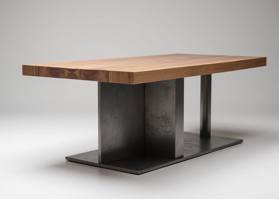 Bespoke metal furniture featuring industrial chic table design