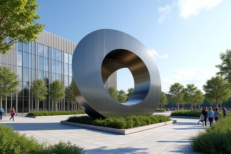 Large outdoor metal sculpture installation in public space
